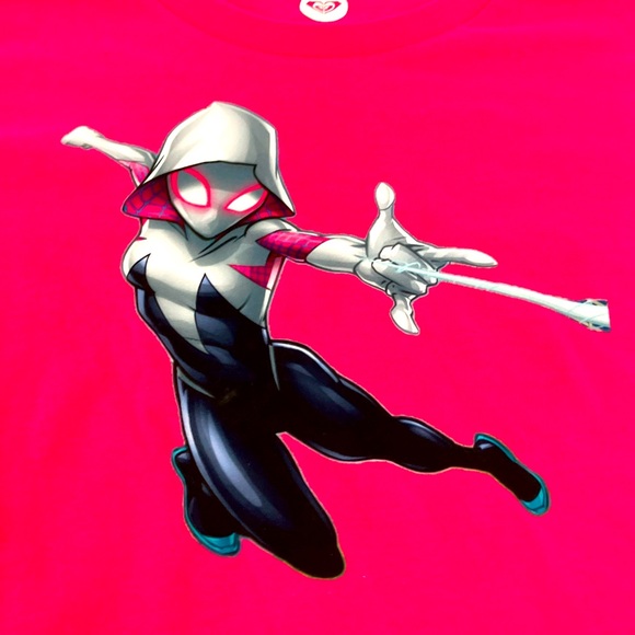 Spider Gwen | Gwen Stacy The Amazing Spider-Man Woman’s Pink Tee Size Medium - Picture 1 of 5